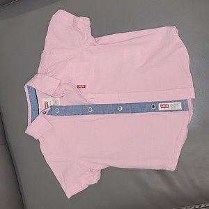 Levi's Boy's Button Down Shirt, Pink, Size 6-9mo
